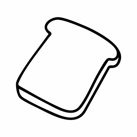 Cute cartoon bread line art outline drawing for coloring bookのイラスト素材