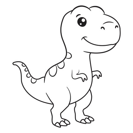 cute baby dinosaur of coloring page activity for kids.のイラスト素材