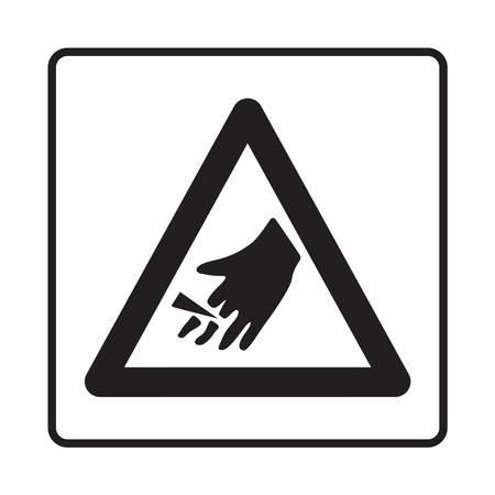 warning sign of a human hand depicting a safety warning for sharp objects.のイラスト素材