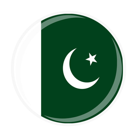 Pakistan national round circle flag emblem official iconのイラスト素材