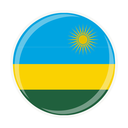 Rwanda national round circle flag emblem official iconのイラスト素材