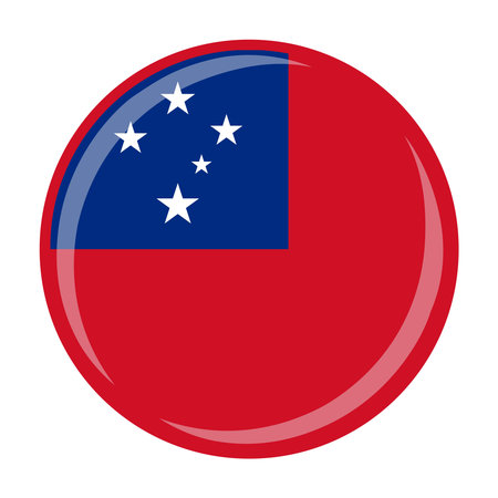 Samoa national round circle flag emblem official iconのイラスト素材