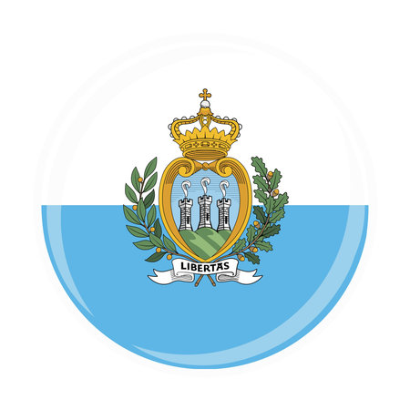 San Marino national round circle flag emblem official iconのイラスト素材