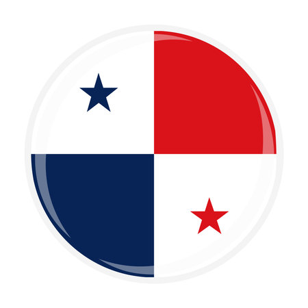 Panama national round circle flag emblem official iconのイラスト素材