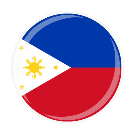 Philippines national round circle flag emblem official iconのイラスト素材