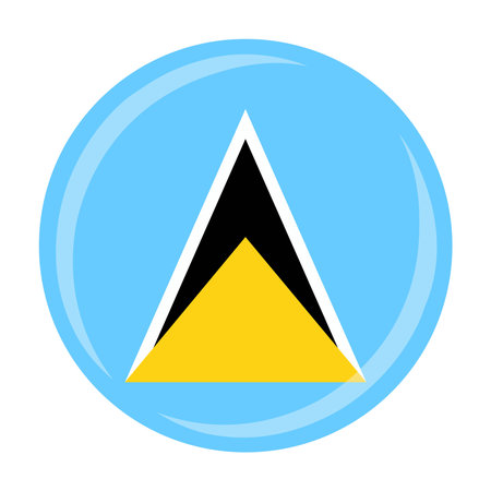 Saint lucia national round circle flag emblem official iconのイラスト素材