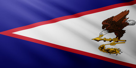 Waving flag of American Samoa. National flag of American Samoa backgroundの写真素材