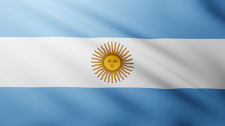 Waving flag of Argentina. National flag of Argentina backgroundの写真素材