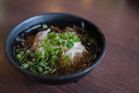 Japanese sauce with radish and corianderの写真素材