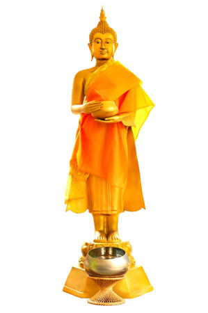 Golden buddha statue isolateの写真素材