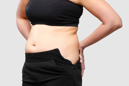 Women body fat bellyの写真素材