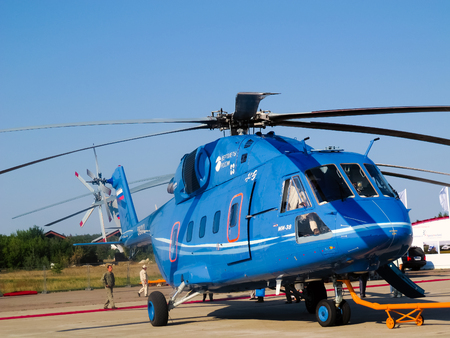 Mi 38 helicopter, Russian  military and civil  transport Aviation   Space Salon in Moscow MAKS, August 17 2011, Russiaのeditorial素材