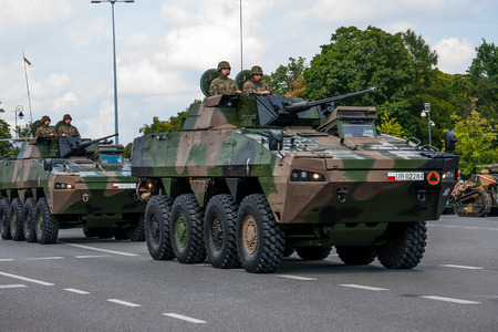 Rosomak KTO - Wheeled Armored Vehicle  Polish Armed Forces Dayのeditorial素材