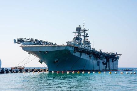 Aircraft carrier. Turkish Landing Helicopter Dockのeditorial素材