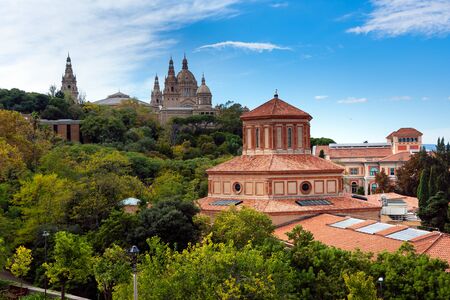 Barcelona, Archeology Museum and Museum of Artのeditorial素材
