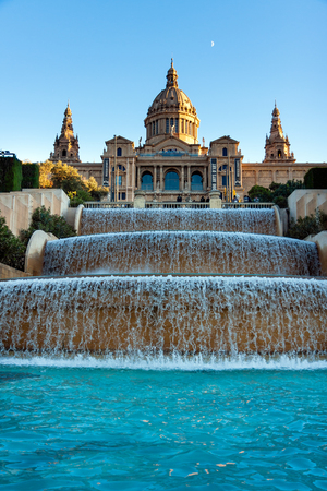 MNAC National Art Museum of Catalonia, fountains. Barcelonaのeditorial素材