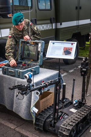Sapper operating control board of Robot TALON, Warsawのeditorial素材