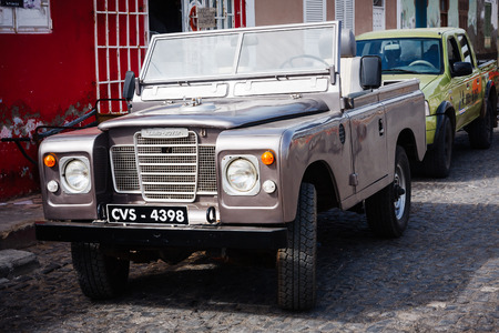 Old Land Rover Series 3. Vintage four wheel driveのeditorial素材