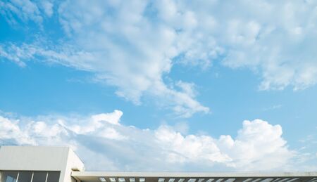 Blue sky and white cloudsの写真素材