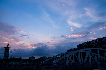 Sunset view in the cityの写真素材