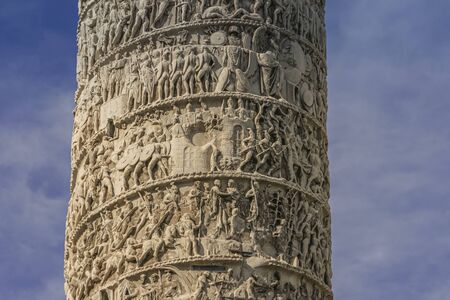 The Trajan Column is a monument erected in Rome to celebrate the conquest of Dacia by the Emperor Trajan:の写真素材
