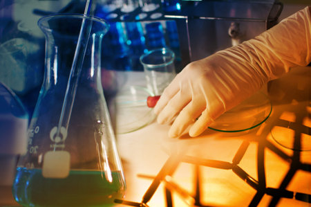 science lab with chemical theme