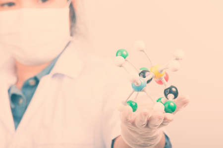 scientist with equipment and science experimentsの写真素材