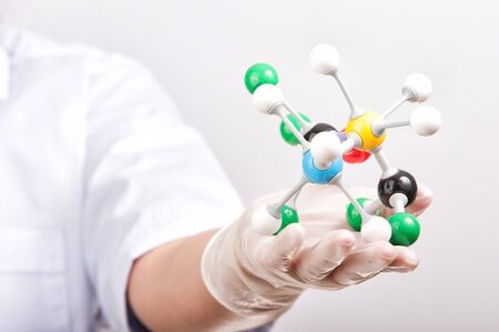 scientist with equipment and science experimentsの写真素材