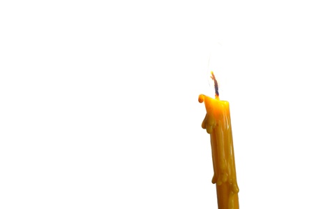 Candle isolated on white backgroundの写真素材