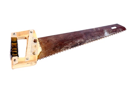 Image of the old saws with a homemade handleの写真素材