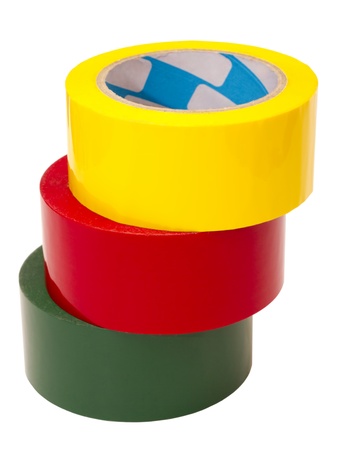 a stack of colored tape in large rollsの写真素材