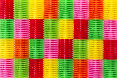 background of colorful bright edged pencil sharpenersの写真素材