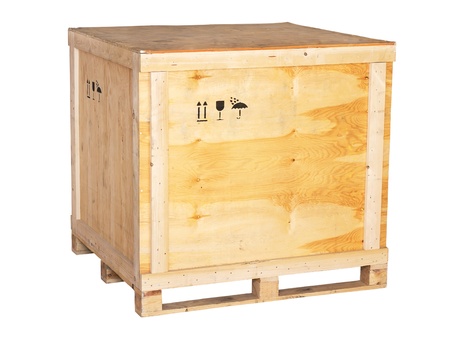 large wooden box on a white backgroundの写真素材