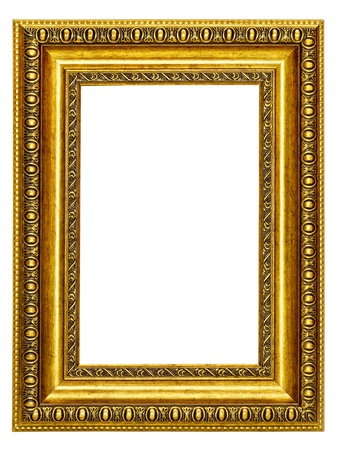 gold-patterned frame for a picture on a white backgroundの写真素材