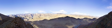 Panorama of a mountain valley in the Himalayasの写真素材