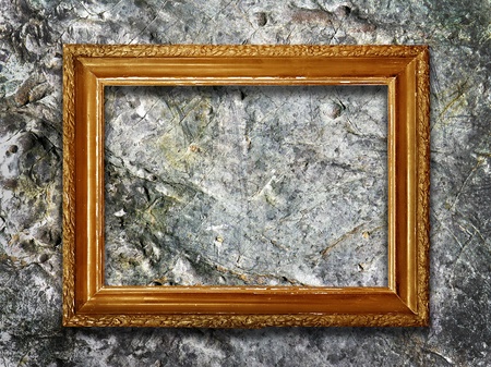 illustration of a Picture frame on a stone grunge backgroundの写真素材