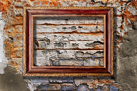 illustration of a Picture frame on a stone grunge backgroundの写真素材