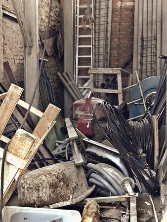closet with building materials and toolsの写真素材