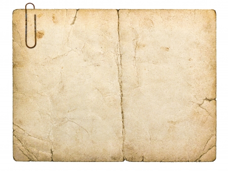 old paperboard card isolated on white backgroundの写真素材