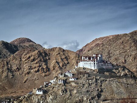 Lekir Buddhist monastery in the Himalayas, northern Indiaの写真素材