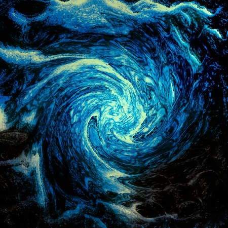 storm waves hitting coastal cliffs. abstract illustration. background, bannerの写真素材