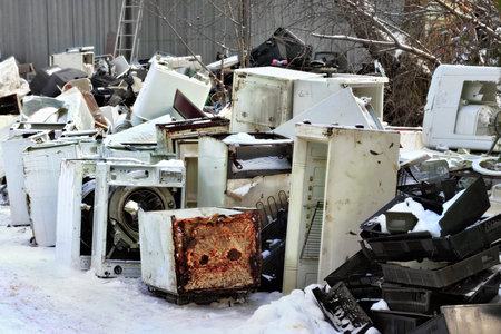 dump of old broken home appliances