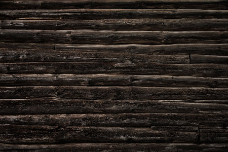 wall of old logs as a grunge backgroundの写真素材