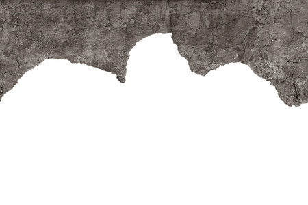 Half-fallen cement plaster as a vintage grunge backgroundの写真素材
