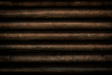 dark vintage background of the cylindrical timber in grunge styleの写真素材