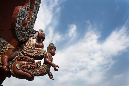 angel of buddha on clear skyの写真素材