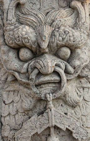 face lion stoneの写真素材