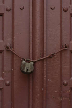 Red door lockの写真素材