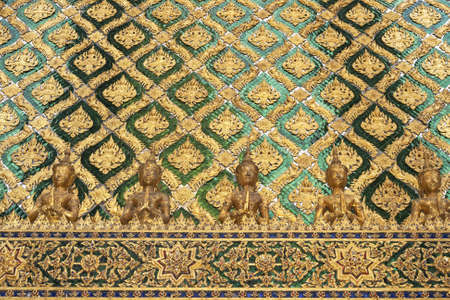 Five Guardian Angel sitting on long wallの写真素材