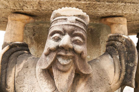 close up chinese stone manの写真素材